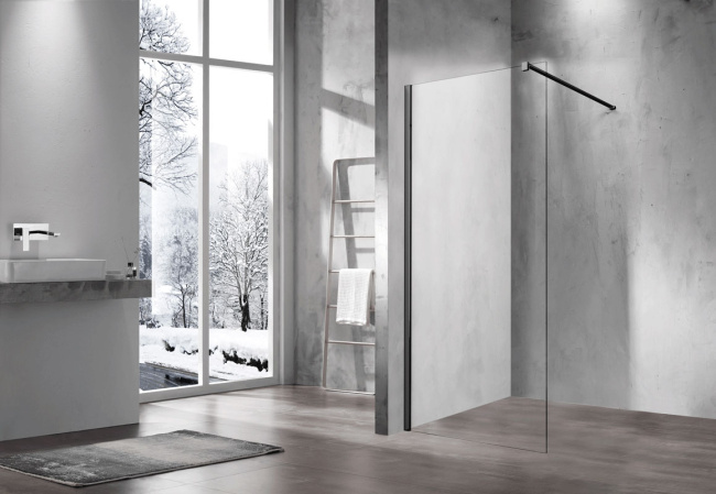 Vincea Walk-In VSW-1H100CLB,1000x2000, черный матовый, стекло прозрачное