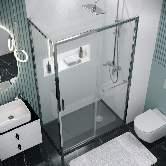 Grossman 120.K33.05.1080.10.00 Style (100*80*195) хром, стекло прозрачное, 2 места без поддона