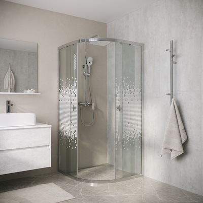 Niagara Eco NG-1001-14 (90х90х190) четверть круга,раздвижное,хром,стекло мозаика,1 место