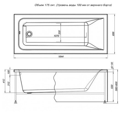 Aquanet Bright 165x70 (с каркасом) Aquanet Bright 165x70 (с каркасом)
