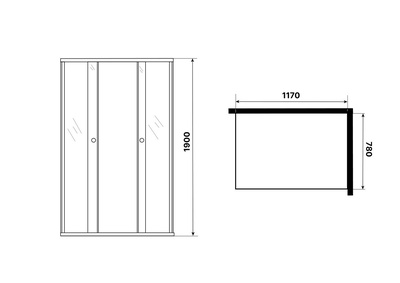 Niagara Eco NG-1012-14QBLACK прямоугольник,раздвижное,черный,стекло мозаика,1 место, без поддона в комплекте