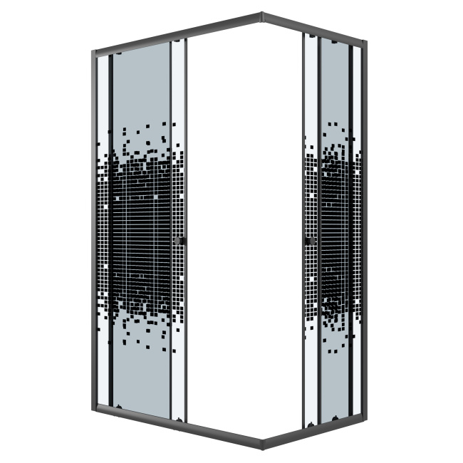Niagara Eco NG-1012-14QBLACK прямоугольник,раздвижное,черный,стекло мозаика,1 место, без поддона в комплекте