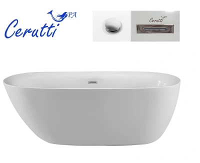 Ceruttispa COMO150 (1500x750x560) отдельностоящая, белая, со сливом-переливом