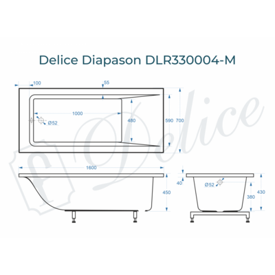 Delice Diapason 160х70 матовая DLR330004-M