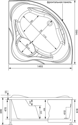 Aquanet Malta New 150x150 (с каркасом) Aquanet Malta New 150x150 (с каркасом)