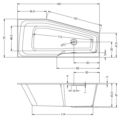 Riho Rething Space 160x75 L