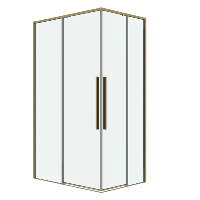 Grossman 300.K33.01.9070.32.00 Galaxy (90*70*195) прямоуг,раздвижн,золото сатин,стекло прозрач без поддона