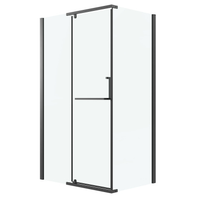 Grossman 200.K33.03.80.21.00 Pragma (80*195) черный матовый, стекло прозрачное, 1 место