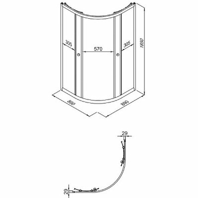 SanDav Альфа-Блэк 90х90 (Щ0000054224) без поддона