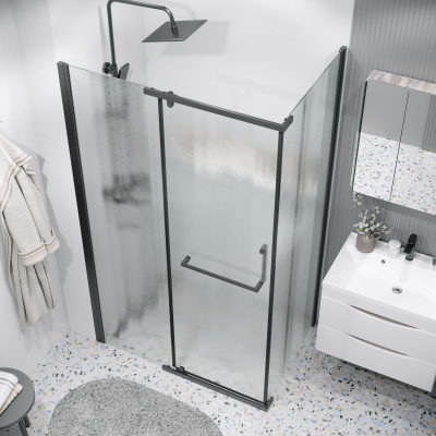 Grossman Pragma 200.K33.03.100.21.02 (100х195) черный матовый,стекло шиншилла, 1 место