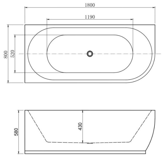 Aquanet Family Elegant A 180x80 3805N Gloss Finish