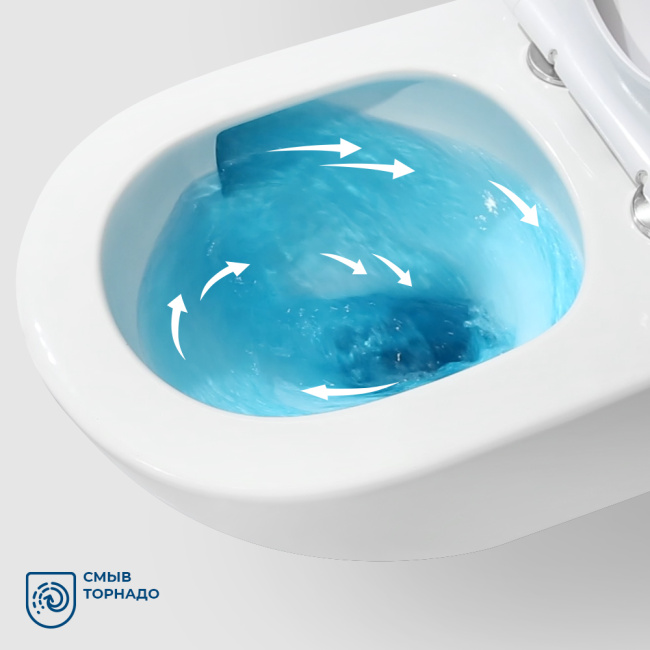 BelBagno AMANDA-TOR BB051CH-TOR-FC/SC безободковый с сиденьем и смывом TORNADO (чаша)
