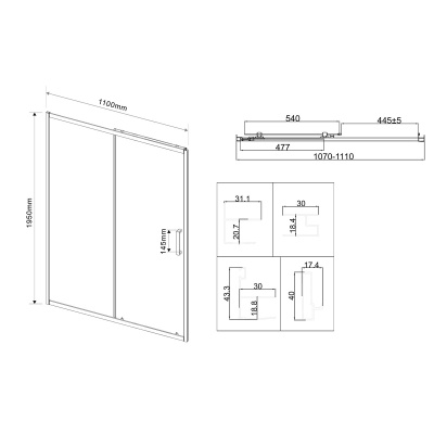 Vincea City VDS-5CT110CL, 1100, хром, стекло прозрачное