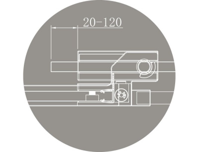Cezares Slider (SLIDER-B-1-70/80-GRIGIO-NERO) профиль черный/стекло серое