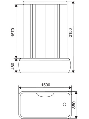 Arcus Style S-25 (150x85) матовое стекло