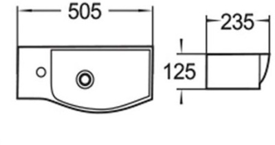 WeltWasser Aisbach 7950 GL-WT L 50,5x23,5 левый, белый глянец