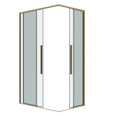 Grossman 300.K33.01.9070.32.00 Galaxy (90*70*195) прямоуг,раздвижн,золото сатин,стекло прозрач без поддона