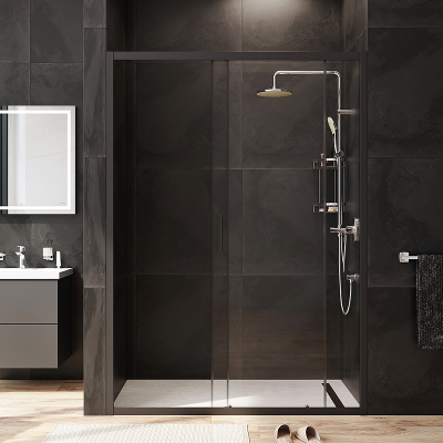 AM.PM Gem 140 W90G-140-1-195BT профиль Черный матовый стекло прозрачное