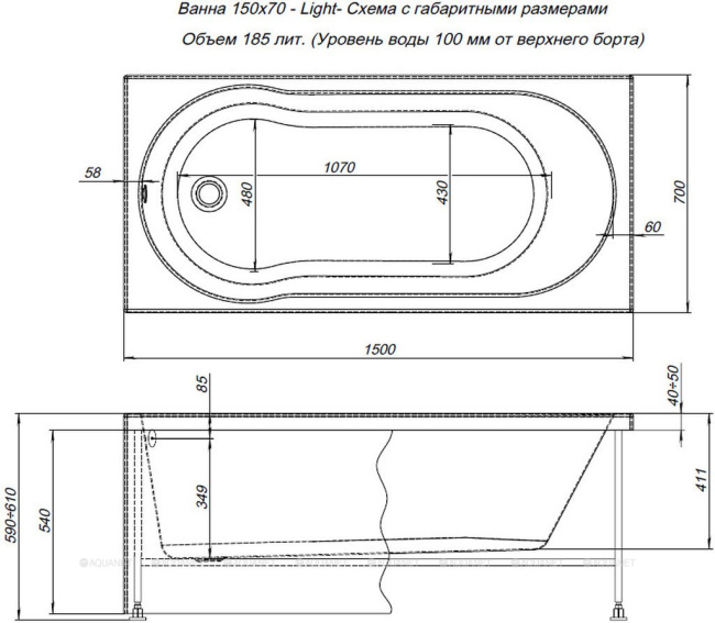 Aquanet LIGHT 150*70 (242507) Aquanet LIGHT 150*70 (242507)