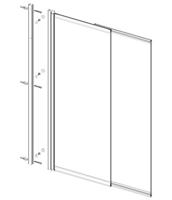 Vincea VSB-6E900CLB-R, 900*1400, черный, стекло прозрачное, правая