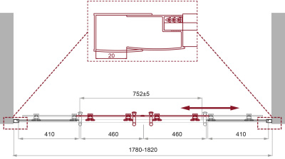 BelBagno UNO-195-BF-2-180-P-Cr