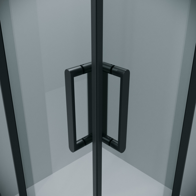 Grossman 300.K33.04.8080.21.00 Classic (80*80*195) квадрат,раздвижн,черн.мат,стекло прозрачное 2 места без поддона