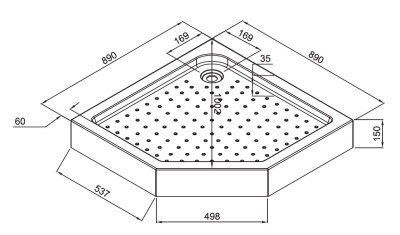 Aquanet Passion P 3.0 90x90, прозрачное стекло