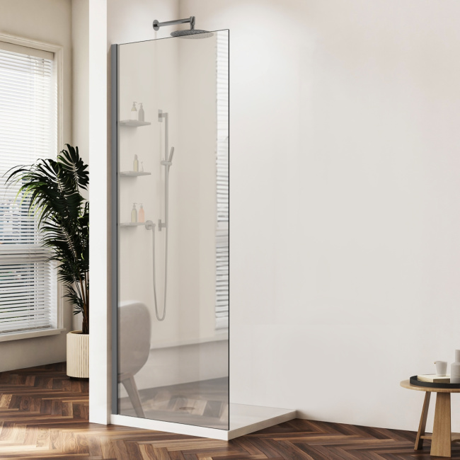 Vincea Walk-In VSW-1HWS900MRGM, 900*2000, вороненая сталь, стекло зеркальное