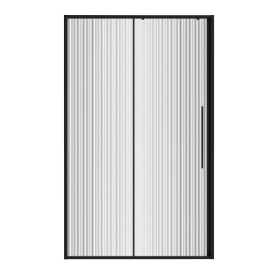 Niagara Nova NG-84-L12FHB (120х195) черный матовый,раздвижная влево,стекло рифленое,1 место
