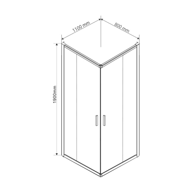 Vincea Garda VSS-1G8011CGB, 1100*800, черный, стекло тонированное