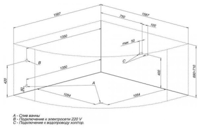 Aquanet Santiago 160x160 (с каркасом) Aquanet Santiago 160x160 (с каркасом)