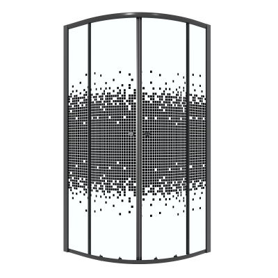 Niagara Eco NG-1003-14BLACK (80х80х190) четверть круга,раздвижное,черный,стекло мозаика,1 место, без поддона в комплекте