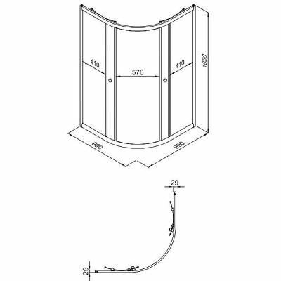 SanDav Альфа-Блэк 100х100 (Щ0000054225) без поддона