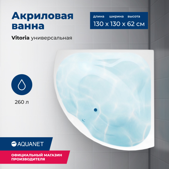 Aquanet Vitoria 130x130 (с каркасом)