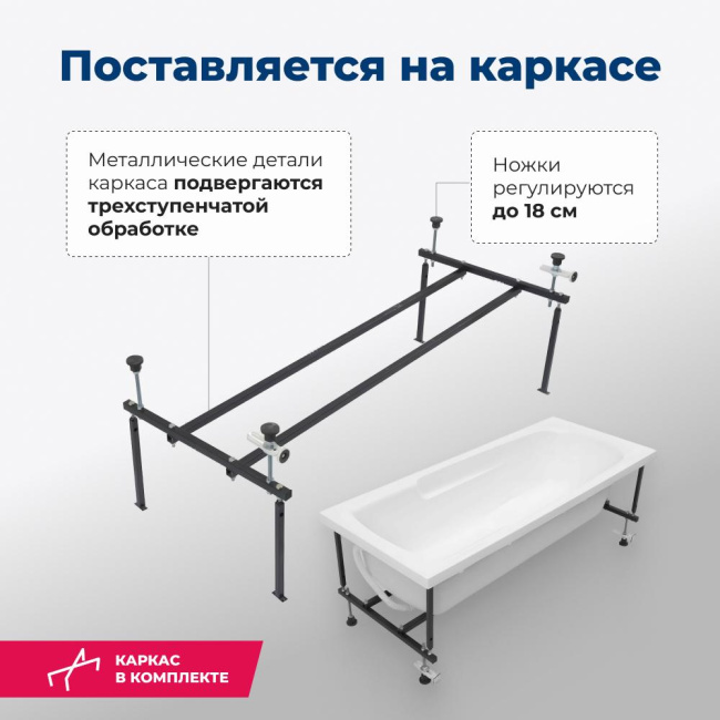 Aquanet Extra 160x70 (с каркасом) Aquanet Extra 160x70 (с каркасом)