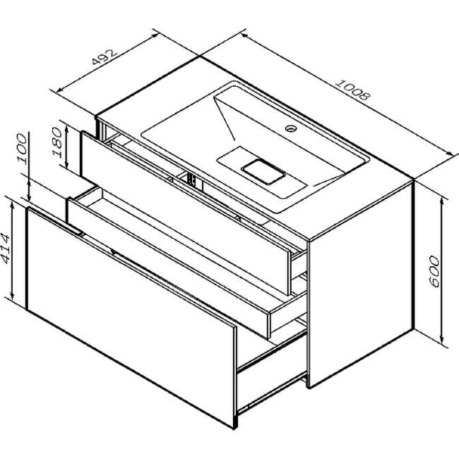 AM.PM Inspire V2.0 100 M50AFHX1003GM подвесная Графит матовая