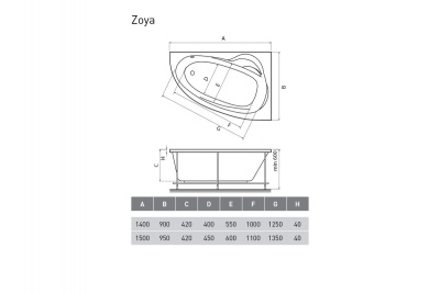 Relisan Zoya 140 Правая угловая Relisan Zoya 140 Правая угловая