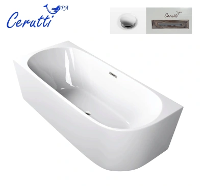 Ceruttispa AMI L (1700x750x560) отдельностоящая, белая, со сливом-переливом