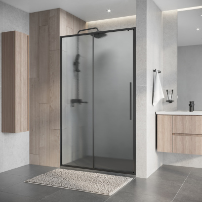 Niagara Nova NG-34-L11CHGR (110х195) графит,раздвижная влево,стекло шиншилла,1 место