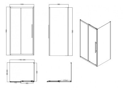 ESBANO ESF-129PS-GM (без поддона)