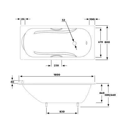 Byon Christa 180х80 с ручками Byon Christa 180х80 с ручками