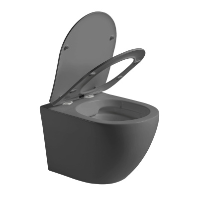 Vincea Globo VT1-14SMA безободковый, ультратонкое сиденье soft-close, антрацит матовый