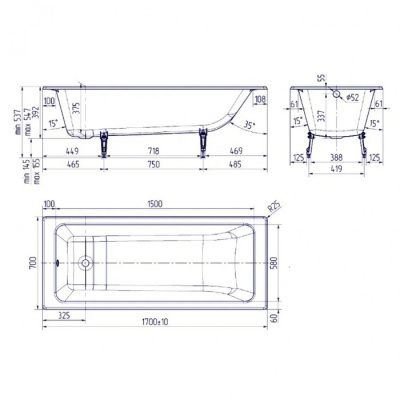 Delice Parallel 170х70 с ручками DLR220505R