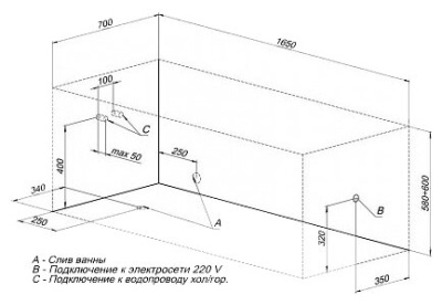 Aquanet Bright 165x70 (с каркасом) Aquanet Bright 165x70 (с каркасом)