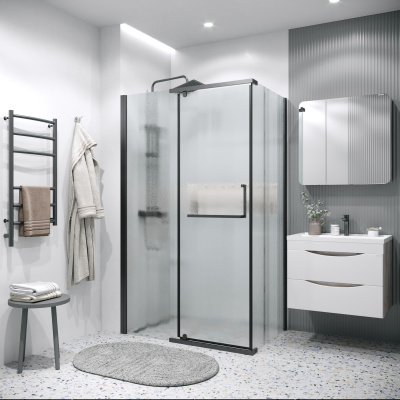 Grossman Pragma 200.K33.03.100.21.02 (100х195) черный матовый,стекло шиншилла, 1 место