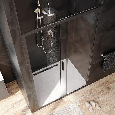 AM.PM Gem 120 W90G-120-1-195BT профиль Черный матовый стекло прозрачное