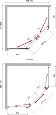 BelBagno UNO-195-PH-2-100/80-C-Cr без поддона