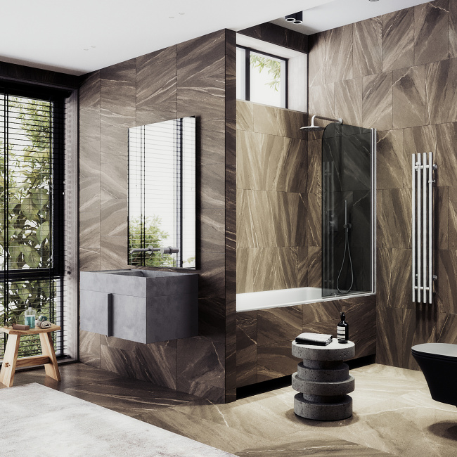MaybahGlass поворотная на монопетле, 6 мм, Стекло Графит, 50x140 (MGV-608-5) универсальная