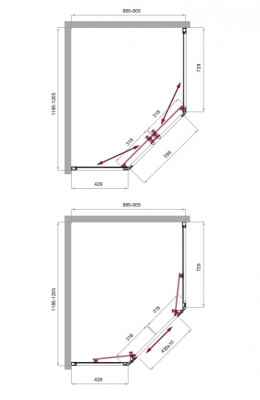 BelBagno UNO-195-PH-2-120/90-C-Cr без поддона