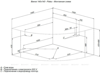 Aquanet PALAU 140*140 (204021) Aquanet PALAU 140*140 (204021)